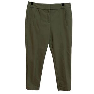 Chicos So Slimming Pants “0” (Size-4) Green Ankle‎ Stretch Tapered Seamed Career